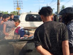 Tonggak Lampu Jalan Dekat Pasar Grosir Kasang Makan Korban