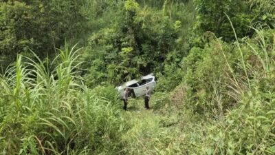 Minibus Terjun ke Jurang, Pengemudi dan Penumpang Selamat