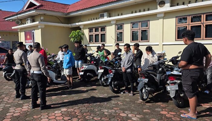 21 Unit Kendaraan dan Pelaku Balap Liar Diamankan Satlantas Padang Pariaman di Rimbo Sianik