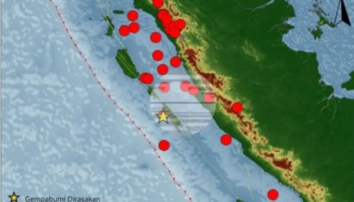 Sepekan, Sumbar Dihoyak 27 Kali Gempa Tektonik